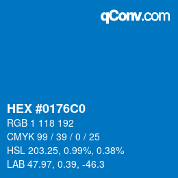 Color code: HEX #0176C0 | qconv.com