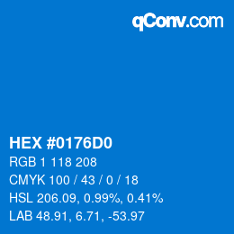 Color code: HEX #0176D0 | qconv.com