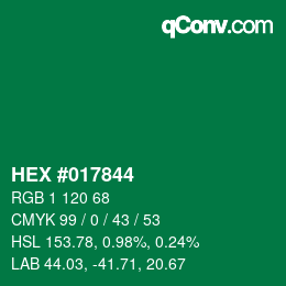 Color code: HEX #017844 | qconv.com