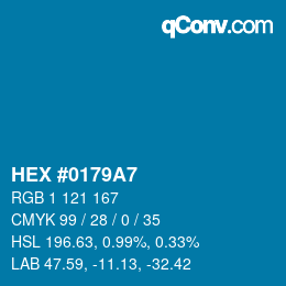 Color code: HEX #0179A7 | qconv.com