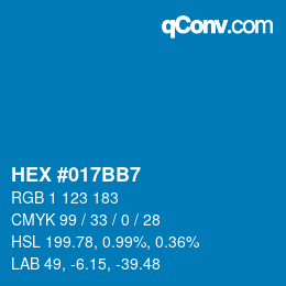 Color code: HEX #017BB7 | qconv.com