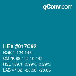 Color code: HEX #017C92 | qconv.com