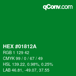 Color code: HEX #01812A | qconv.com