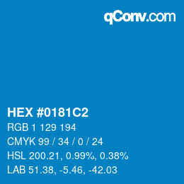 Color code: HEX #0181C2 | qconv.com