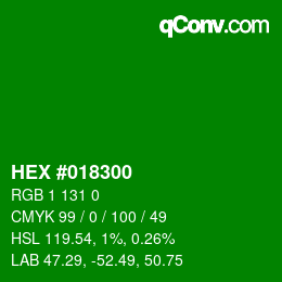 Color code: HEX #018300 | qconv.com