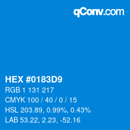 Color code: HEX #0183D9 | qconv.com