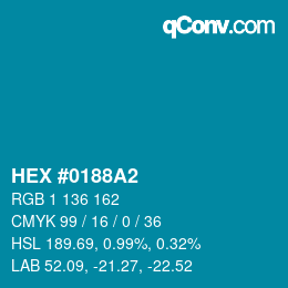 Color code: HEX #0188A2 | qconv.com