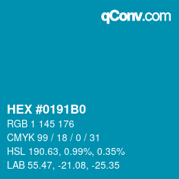 Color code: HEX #0191B0 | qconv.com