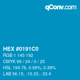Color code: HEX #0191C0 | qconv.com