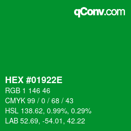 Color code: HEX #01922E | qconv.com