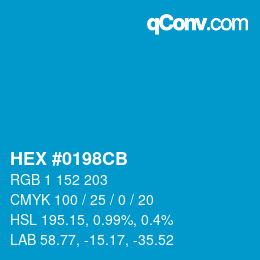 Color code: HEX #0198CB | qconv.com