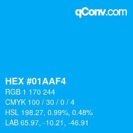 Color code: HEX #01AAF4 | qconv.com