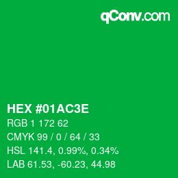 Color code: HEX #01AC3E | qconv.com