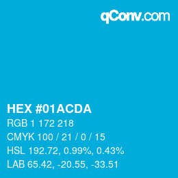 颜色代码: HEX #01ACDA | qconv.com