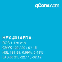 Color code: HEX #01AFDA | qconv.com