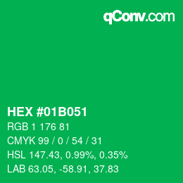 Color code: HEX #01B051 | qconv.com