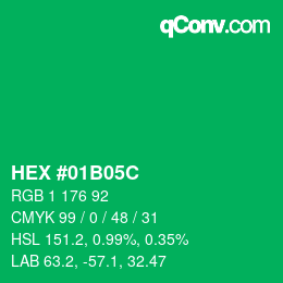 Color code: HEX #01B05C | qconv.com