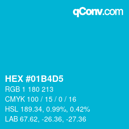 カラーコード: HEX #01B4D5 | qconv.com