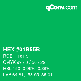 Color code: HEX #01B55B | qconv.com
