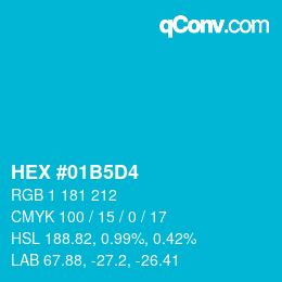 Color code: HEX #01B5D4 | qconv.com
