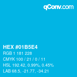Color code: HEX #01B5E4 | qconv.com