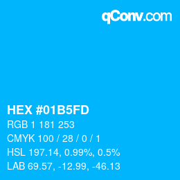 Color code: HEX #01B5FD | qconv.com