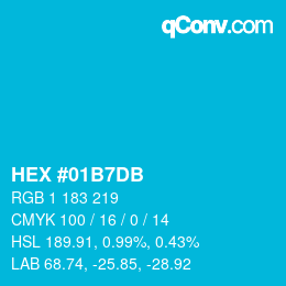 カラーコード: HEX #01B7DB | qconv.com