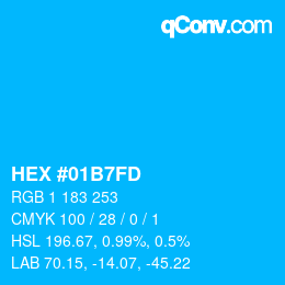 Color code: HEX #01B7FD | qconv.com
