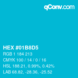 Color code: HEX #01B8D5 | qconv.com