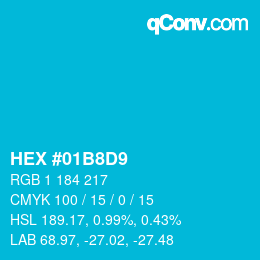 Color code: HEX #01B8D9 | qconv.com