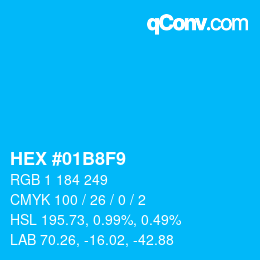 Color code: HEX #01B8F9 | qconv.com