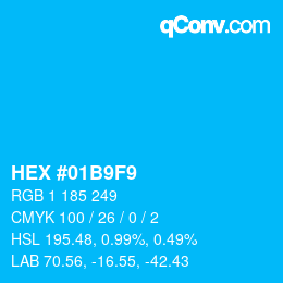 Color code: HEX #01B9F9 | qconv.com