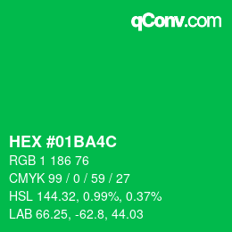 Color code: HEX #01BA4C | qconv.com