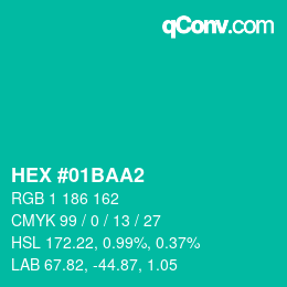 Color code: HEX #01BAA2 | qconv.com