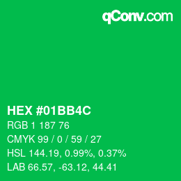 Color code: HEX #01BB4C | qconv.com