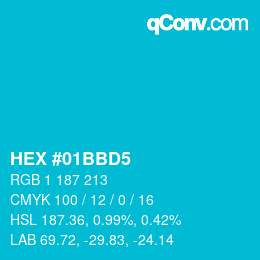 カラーコード: HEX #01BBD5 | qconv.com