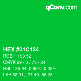 Color code: HEX #01C134 | qconv.com