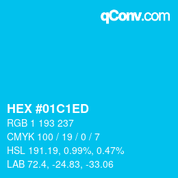 Color code: HEX #01C1ED | qconv.com