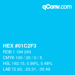 Color code: HEX #01C2F3 | qconv.com