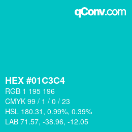Color code: HEX #01C3C4 | qconv.com