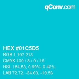 カラーコード: HEX #01C5D5 | qconv.com
