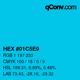 Color code: HEX #01C5E9 | qconv.com