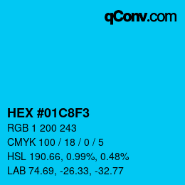 Color code: HEX #01C8F3 | qconv.com