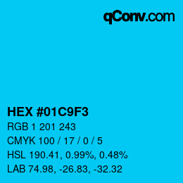Color code: HEX #01C9F3 | qconv.com
