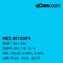 Color code: HEX #01C9F4 | qconv.com