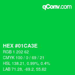 Color code: HEX #01CA3E | qconv.com