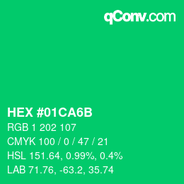 Color code: HEX #01CA6B | qconv.com