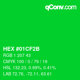 Color code: HEX #01CF2B | qconv.com