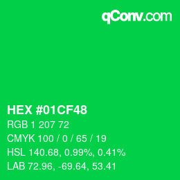 Color code: HEX #01CF48 | qconv.com