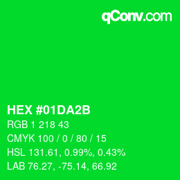 Color code: HEX #01DA2B | qconv.com